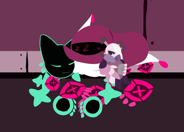 "Lineless" multicolor, flat colors